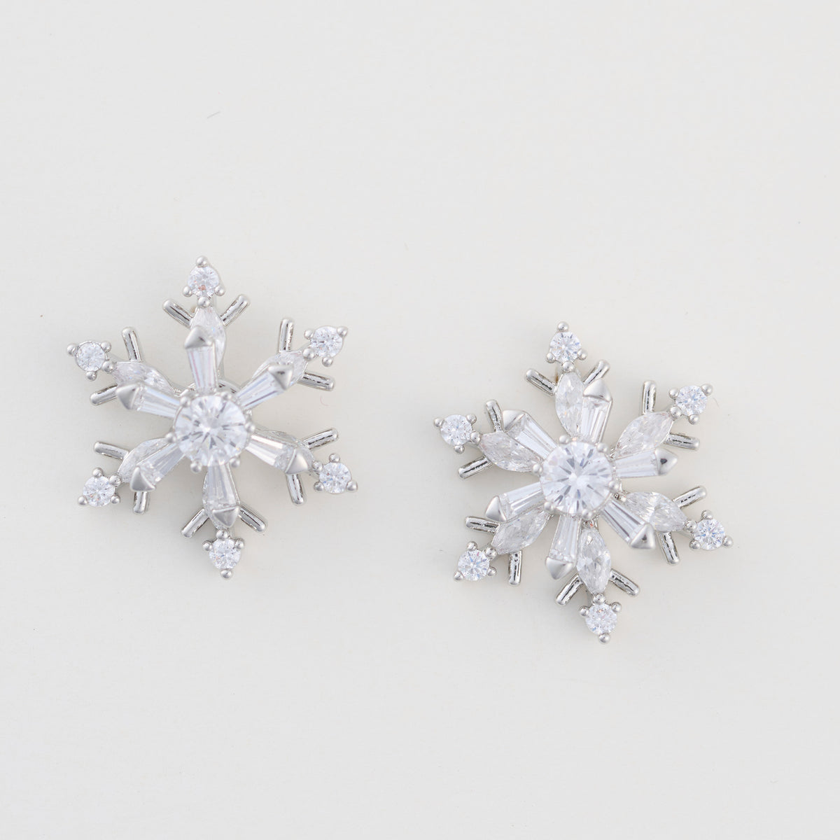 Christmas Snowflake Earrings Spinning Holiday Post Stud