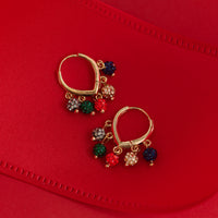 Christmas Ornament Hoop Earrings Holiday Clicker Charm