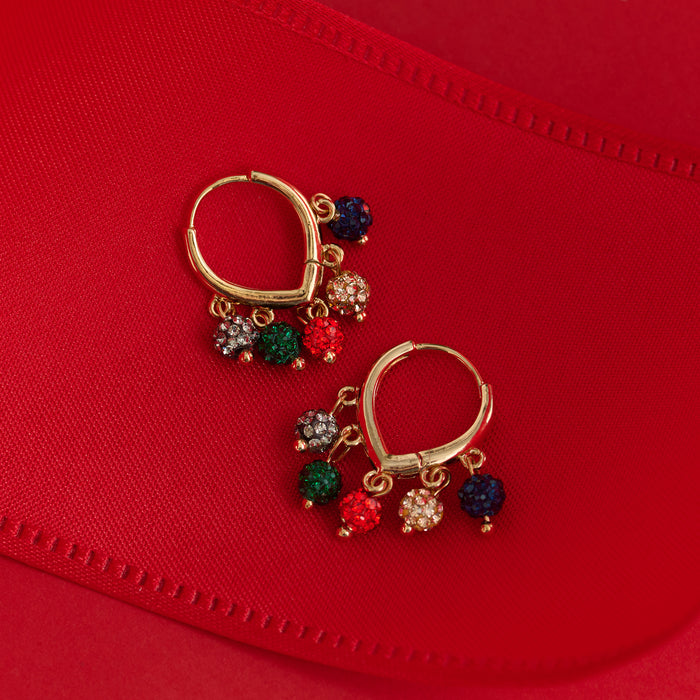 Christmas Ornament Hoop Earrings Holiday Clicker Charm
