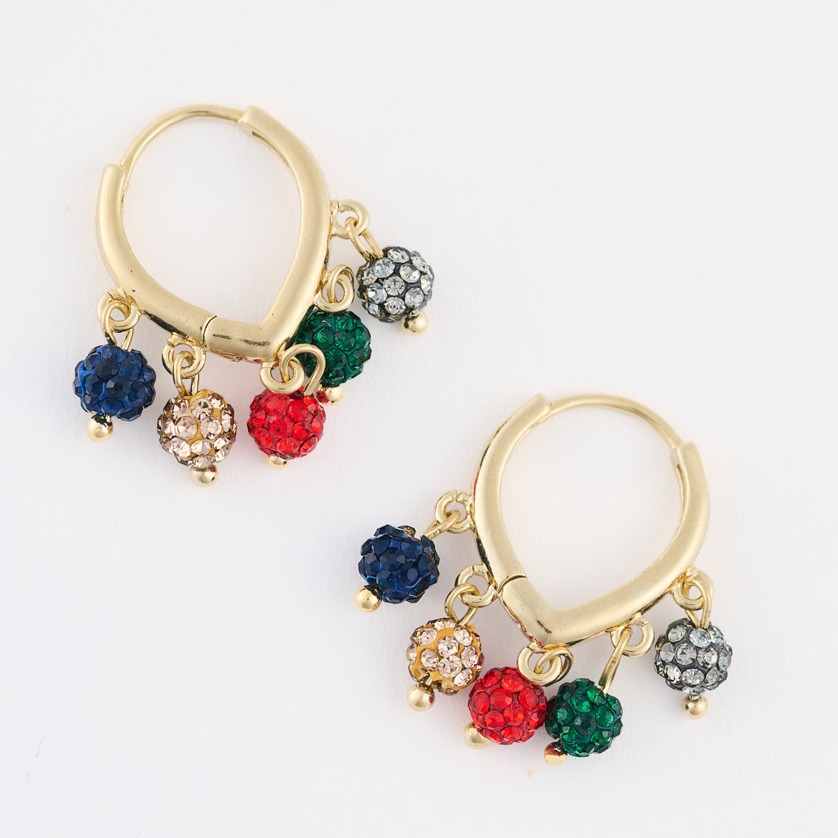 Christmas Ornament Hoop Earrings Holiday Clicker Charm