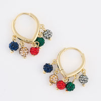 Christmas Ornament Hoop Earrings Holiday Clicker Charm