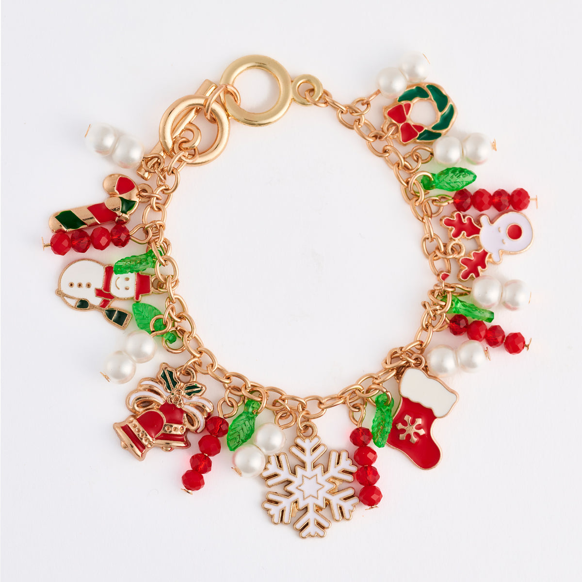 Christmas Bracelet Charm Multi Toggle Holiday Statement