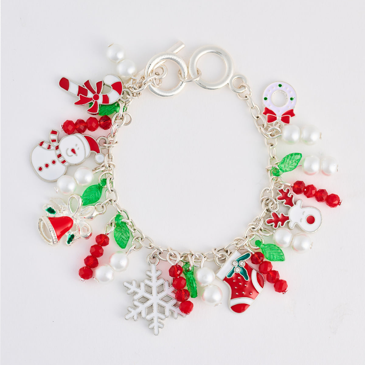 Christmas Bracelet Charm Multi Toggle Holiday Statement