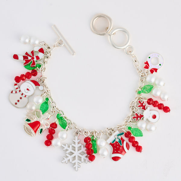 Christmas Bracelet Charm Multi Toggle Holiday Statement
