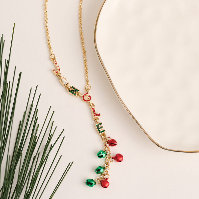 Christmas Necklace 16" Jingle Y Pendant Holiday Charm