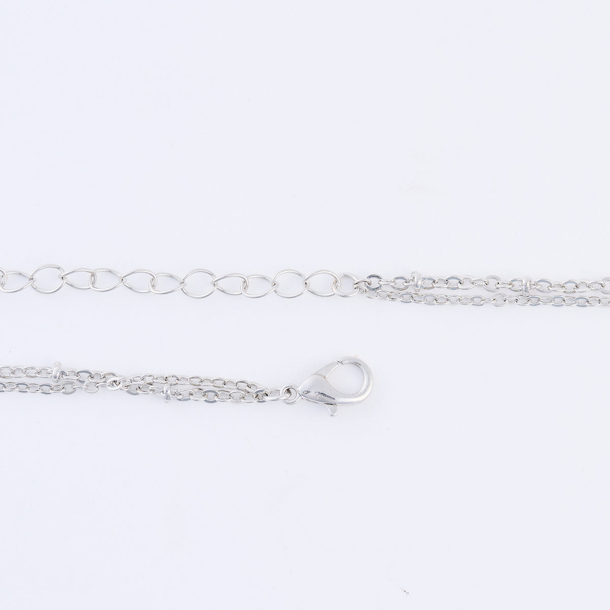 Christmas Necklace 18" Double Row Snowflake Layered Pendant