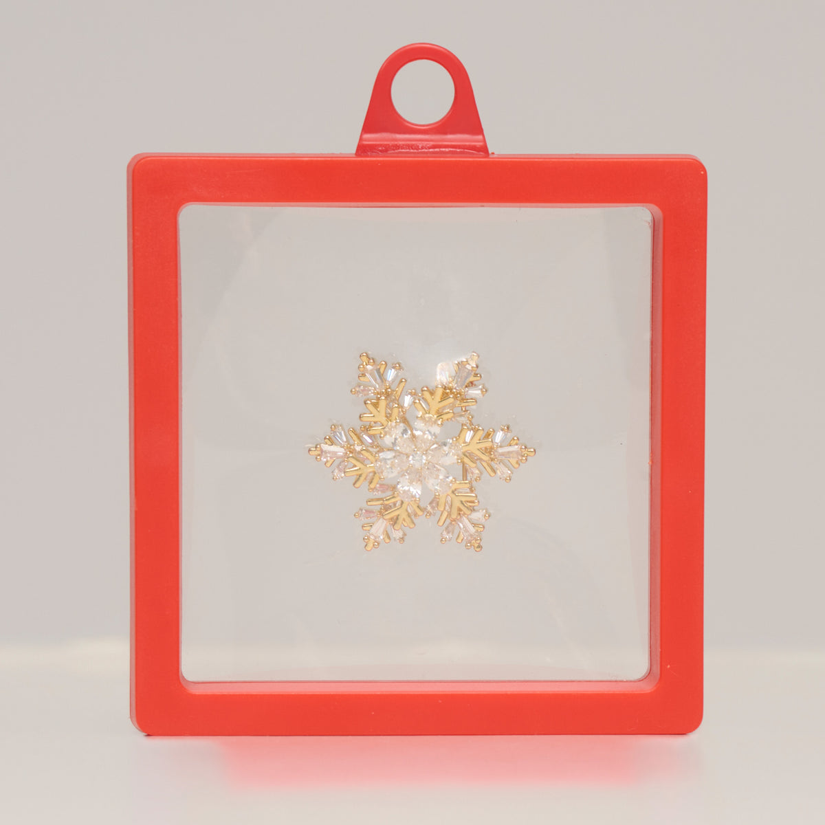 Christmas Snowflake Brooch Spinning Cubic Zirconia Pin