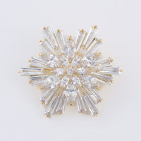 Christmas Brooch Baguette Snowflake Spinning CZ Pin