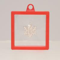 Christmas Brooch Baguette Snowflake Spinning CZ Pin
