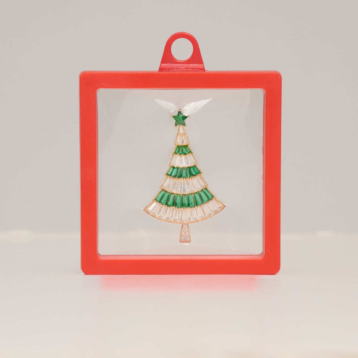 Christmas Tree Brooch Vintage Holiday CZ Convertible Pin