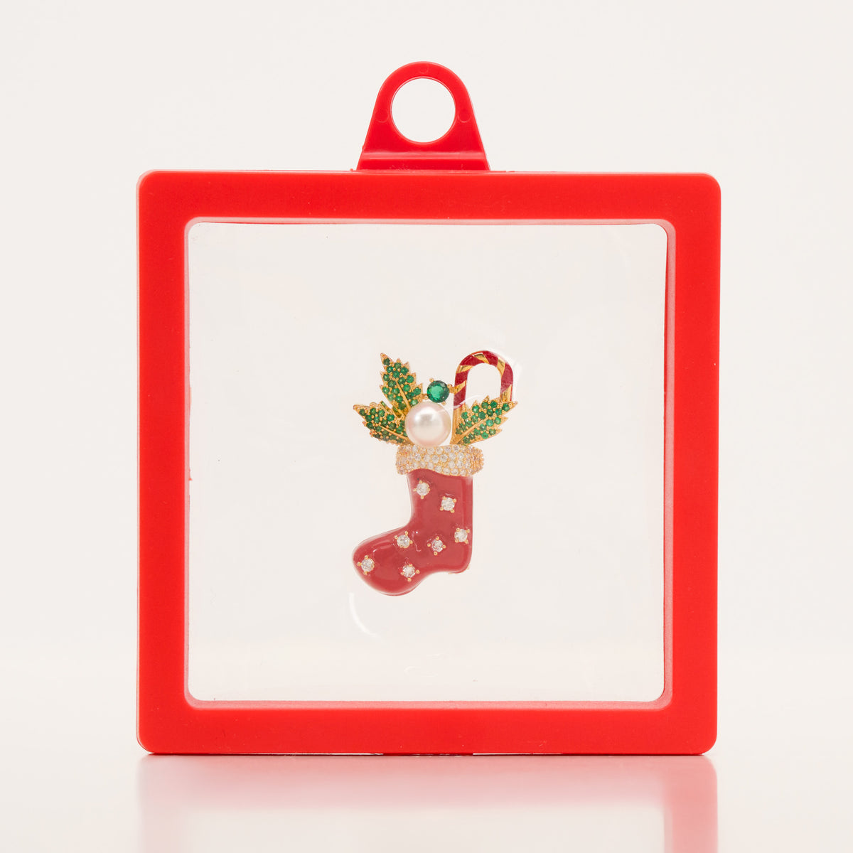 Christmas Stocking Brooch Holiday Ornament Giftable Pin