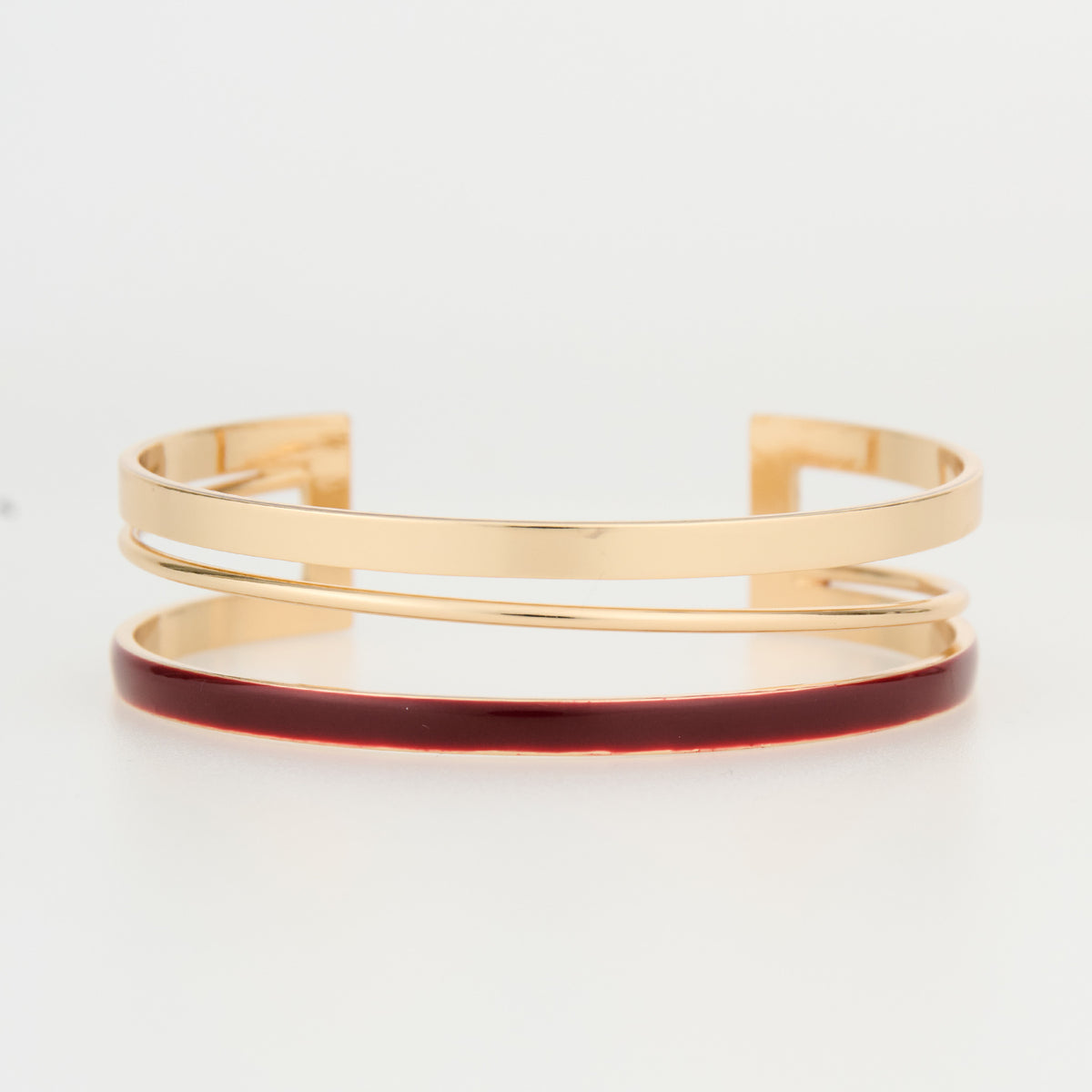 Cuff Bracelet Kaelin Two Tone Enamel Circle Design