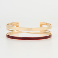 Cuff Bracelet Kaelin Two Tone Enamel Circle Design