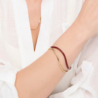 Cuff Bracelet Kaelin Two Tone Enamel Contour Design