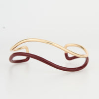 Cuff Bracelet Kaelin Two Tone Enamel Contour Design