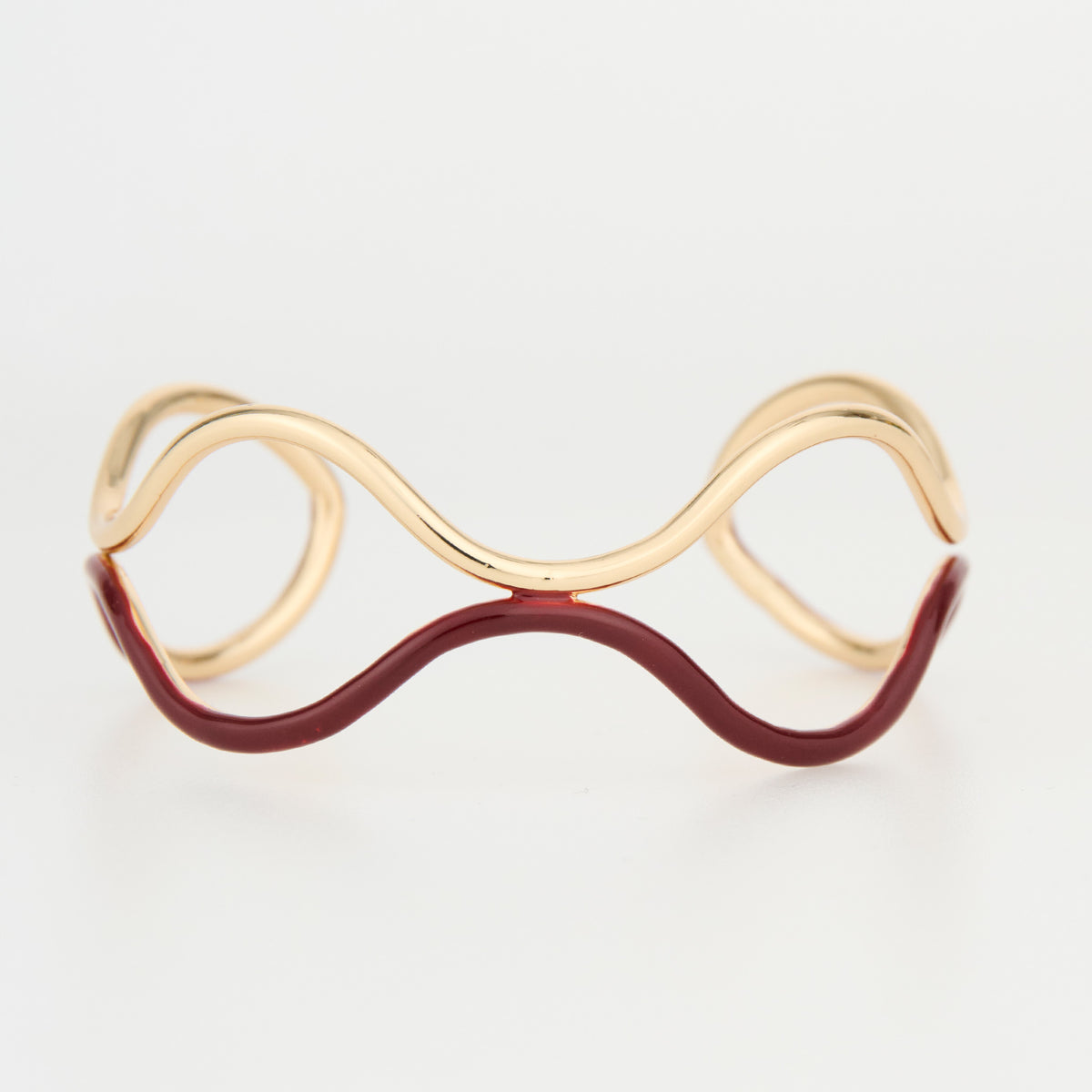 Cuff Bracelet Kaelin Two Tone Enamel Wavy Design