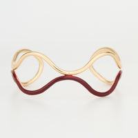 Cuff Bracelet Kaelin Two Tone Enamel Wavy Design