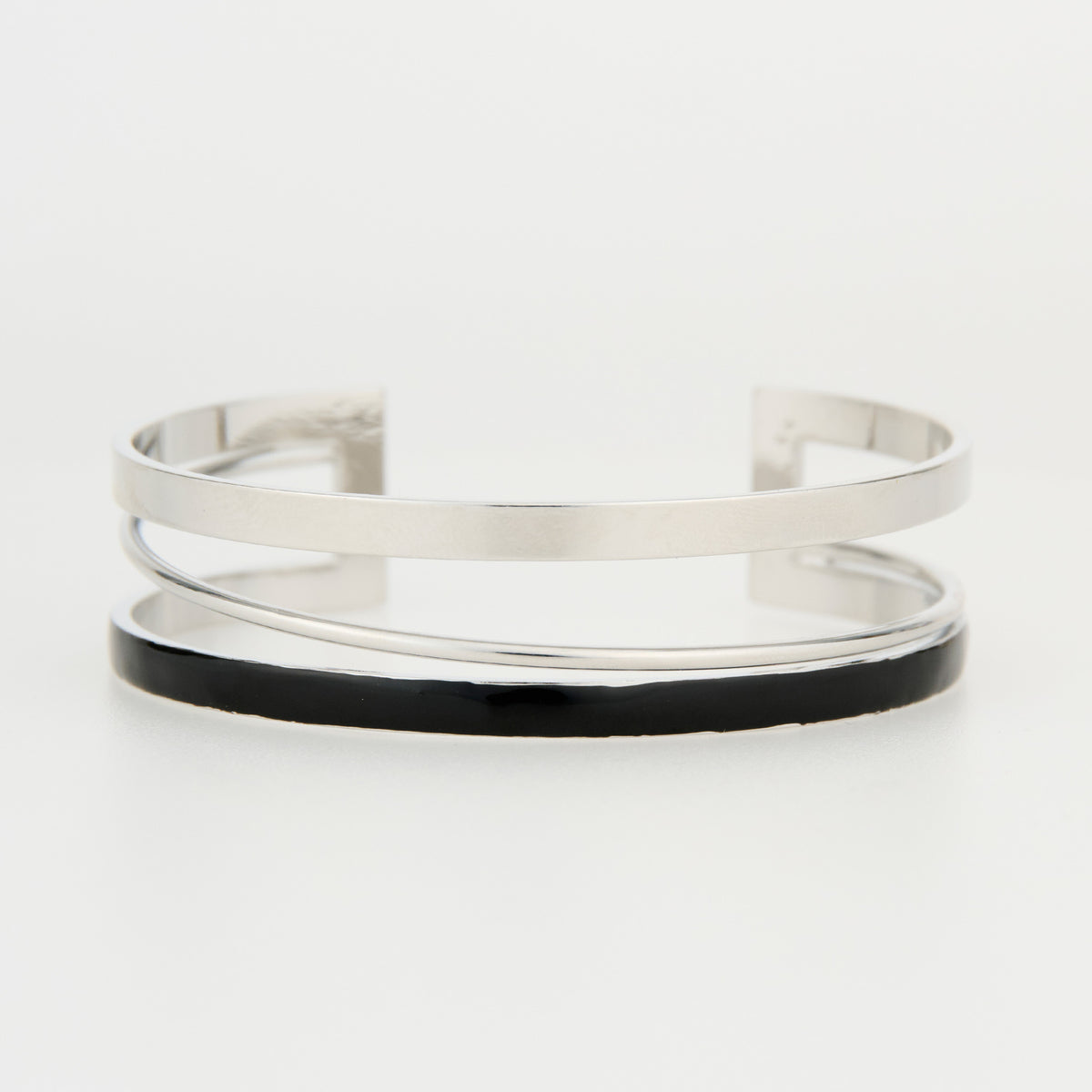 Cuff Bracelet Kaelin Two Tone Enamel Circle Design