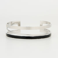 Cuff Bracelet Kaelin Two Tone Enamel Circle Design