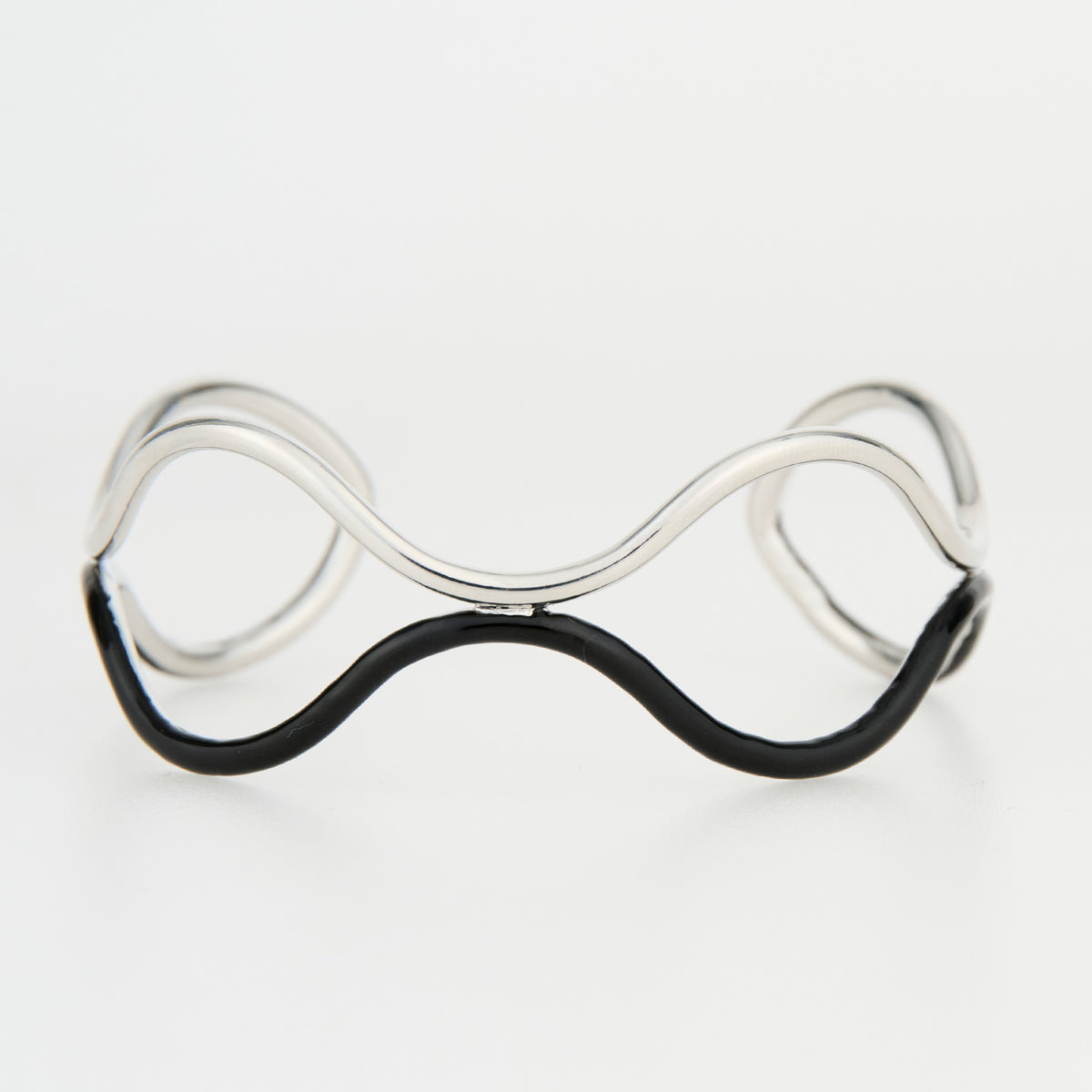 Cuff Bracelet Kaelin Two Tone Enamel Wavy Design