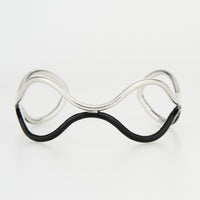 Cuff Bracelet Kaelin Two Tone Enamel Wavy Design