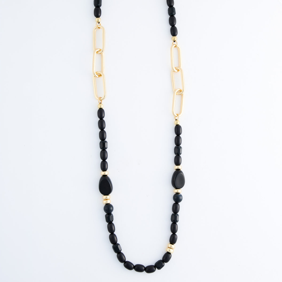 Beaded Necklace 38"  Long Chain Mixed Bead Sia Necklace