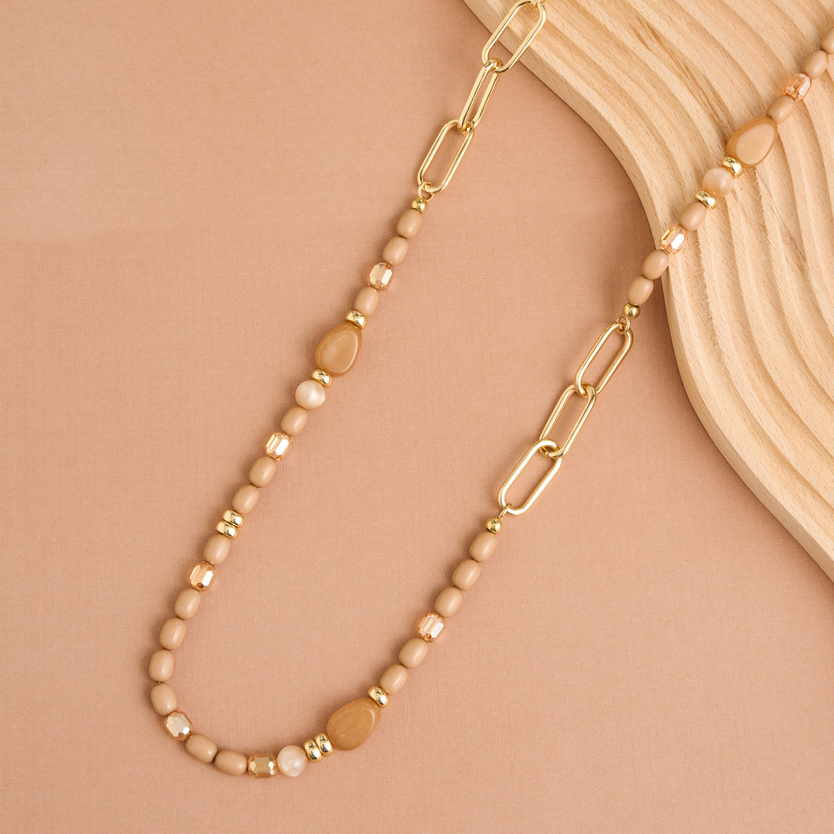 Beaded Necklace 38"  Long Chain Mixed Bead Sia Necklace