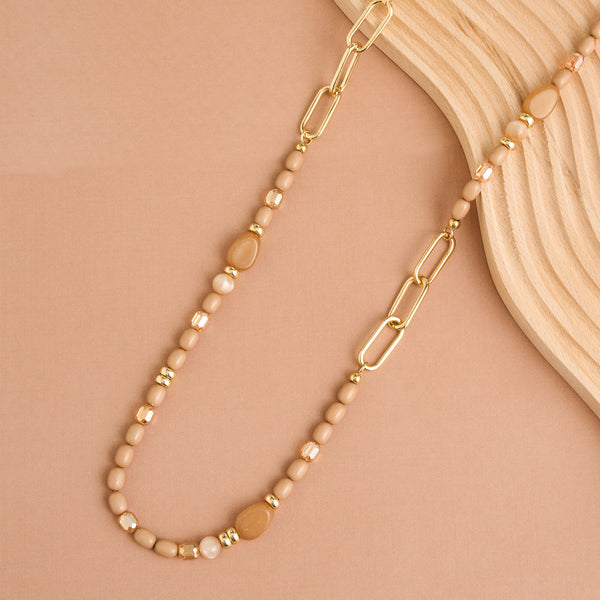 Beaded Necklace 38"  Long Chain Mixed Bead Sia Necklace