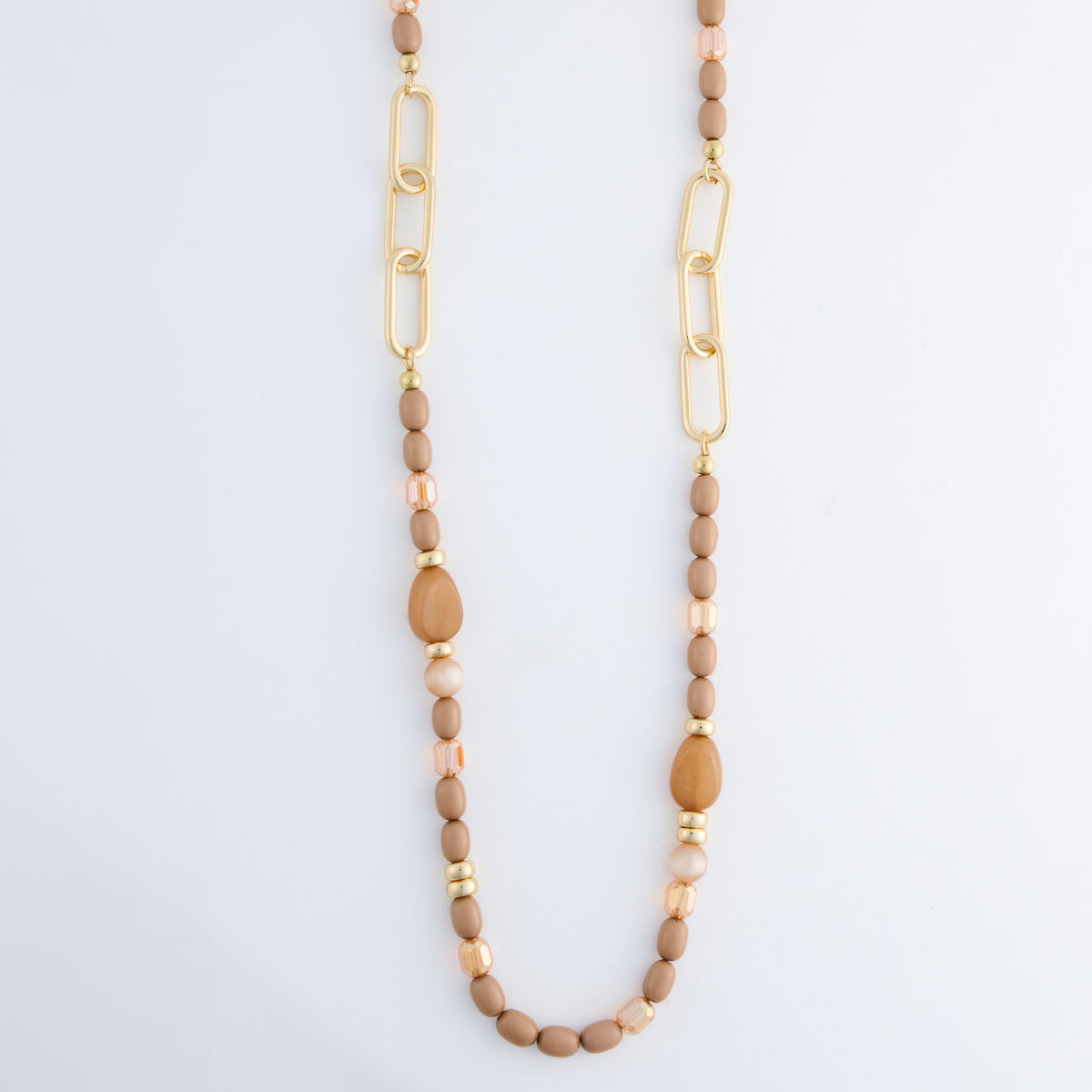 Beaded Necklace 38"  Long Chain Mixed Bead Sia Necklace