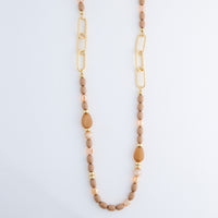 Beaded Necklace 38"  Long Chain Mixed Bead Sia Necklace