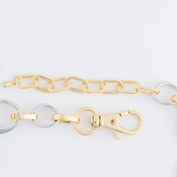 Collar Necklace 18" Two Tone Chunky Circle Link Willa