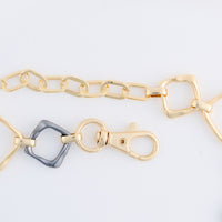 Collar Necklace 18" Two Tone Chunky Square Link Willa