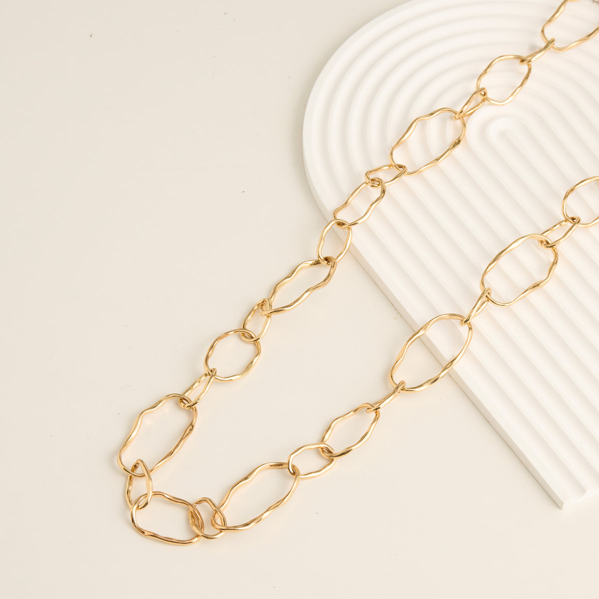 Chunky Link Necklace 40" Long Gold Elisha Necklace