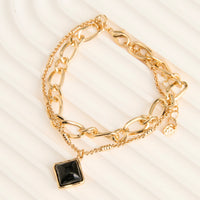 Charm Bracelet Double Row Enamel Miah Bracelet