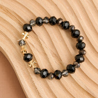 Cross Bracelet Faceted Bead Stretch Estelle Bracelet
