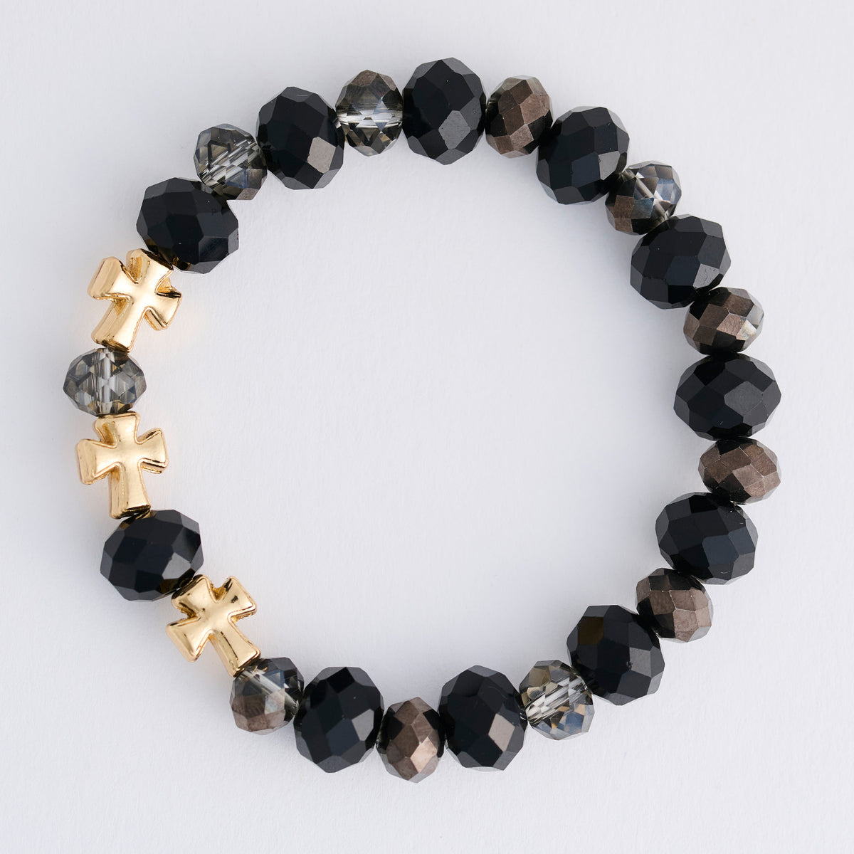 Cross Bracelet Faceted Bead Stretch Estelle Bracelet