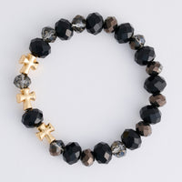 Cross Bracelet Faceted Bead Stretch Estelle Bracelet