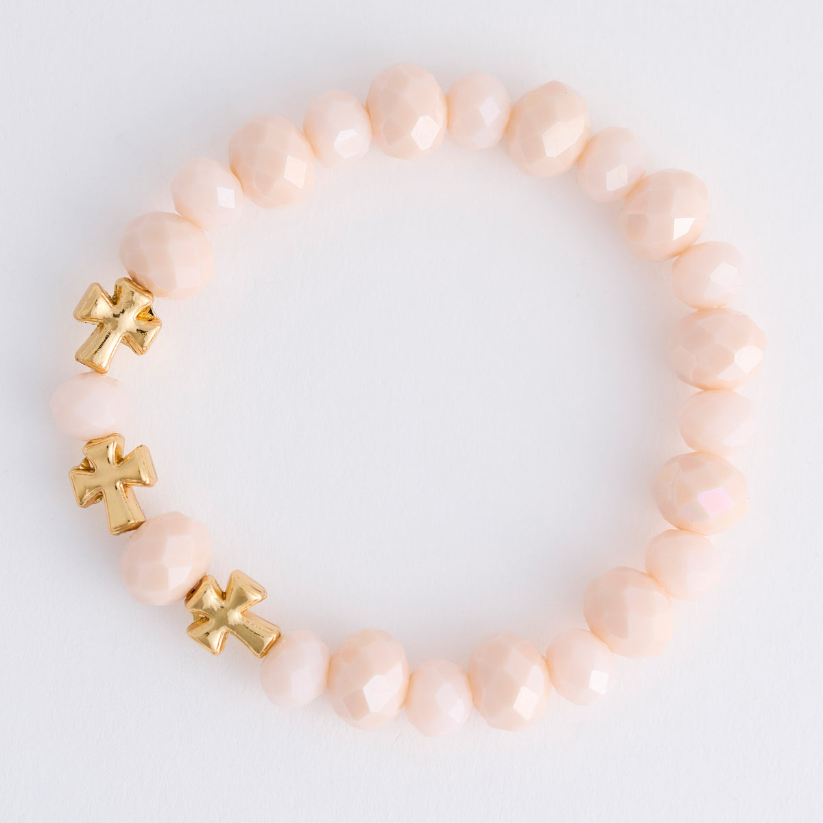 Cross Bracelet Faceted Bead Stretch Estelle Bracelet
