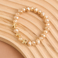 Cross Bracelet Faceted Bead Stretch Estelle Bracelet
