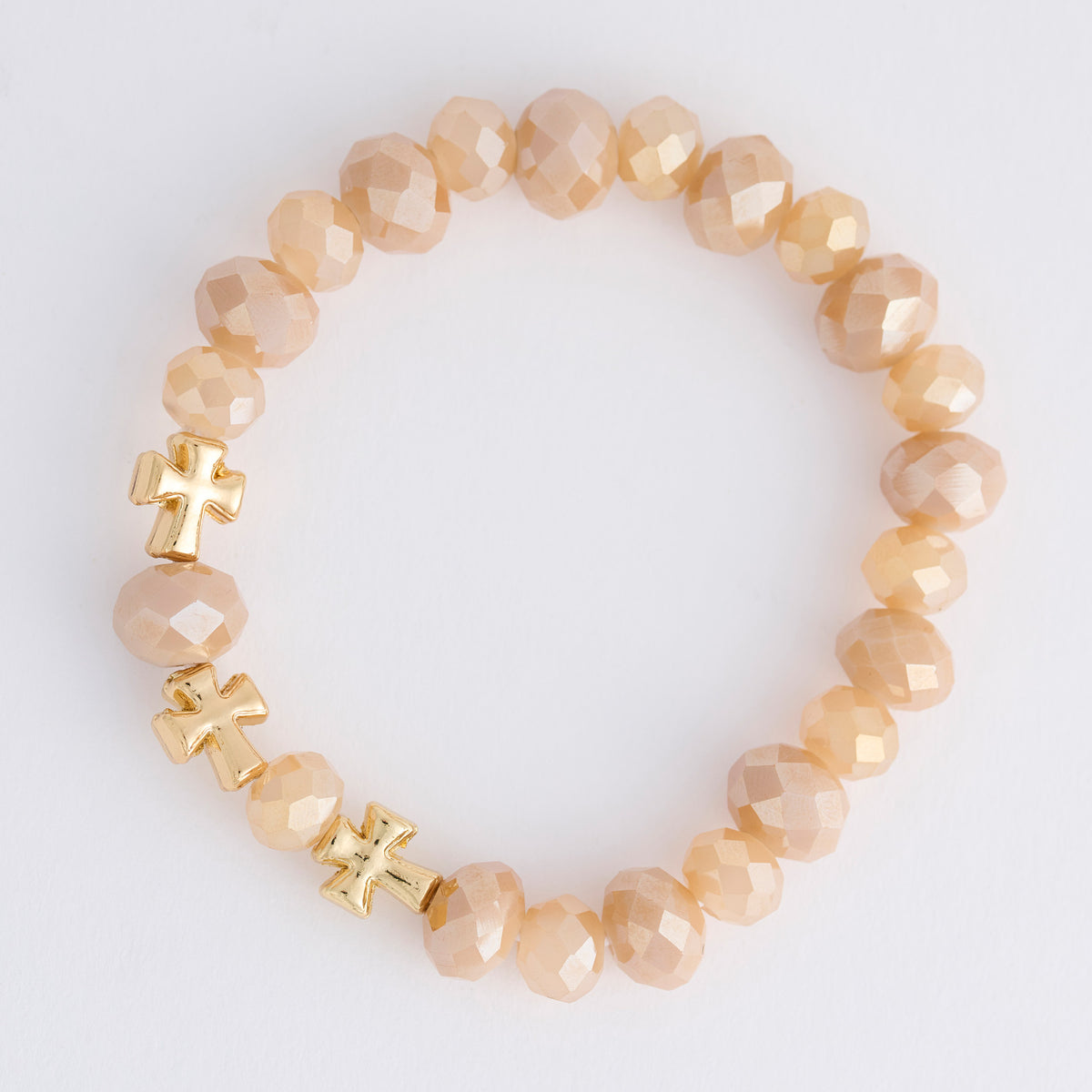 Cross Bracelet Faceted Bead Stretch Estelle Bracelet