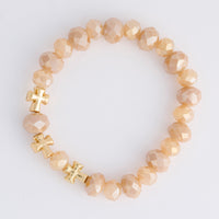 Cross Bracelet Faceted Bead Stretch Estelle Bracelet