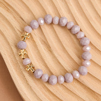 Cross Bracelet Faceted Bead Stretch Estelle Bracelet