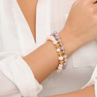 Cross Bracelet Faceted Bead Stretch Estelle Bracelet