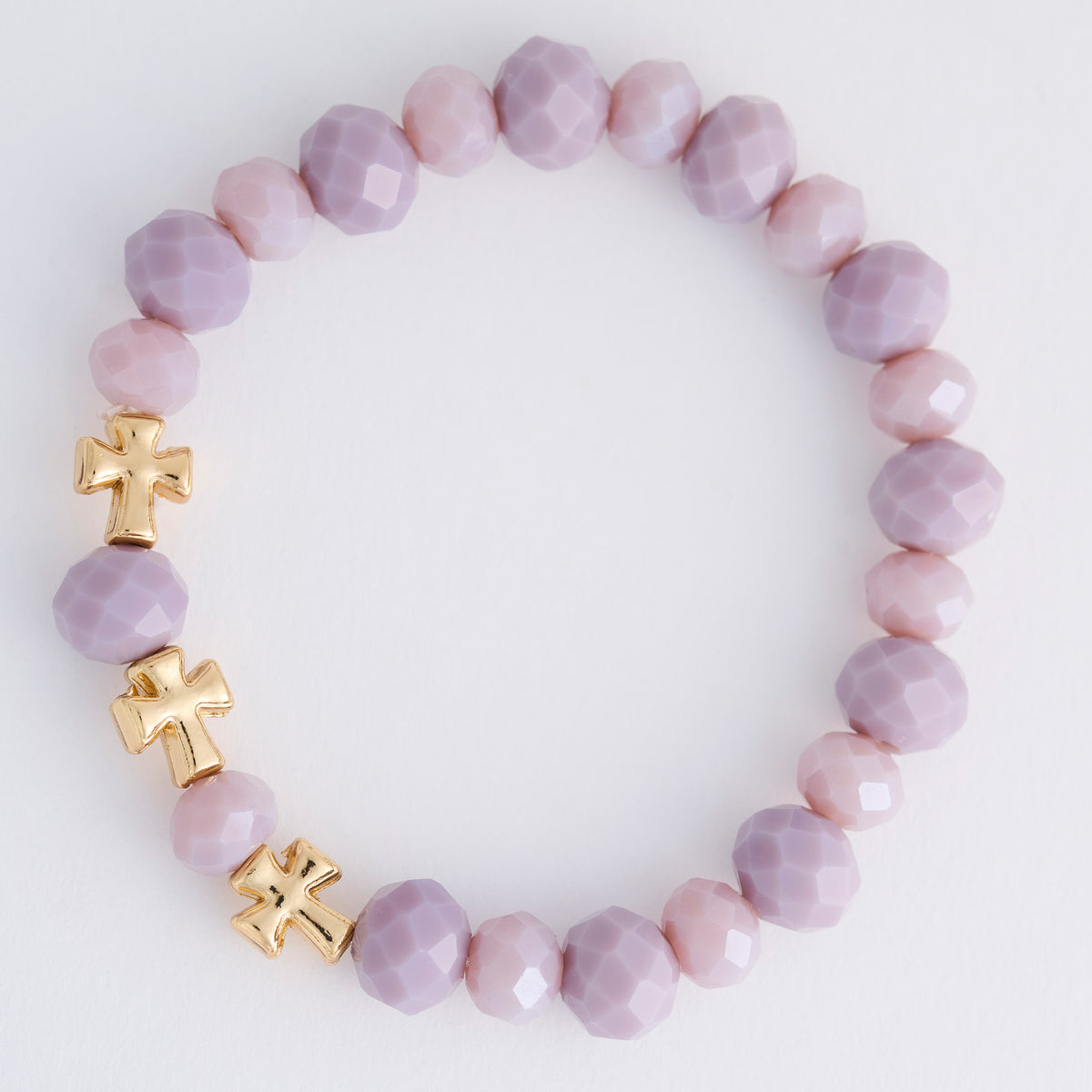 Cross Bracelet Faceted Bead Stretch Estelle Bracelet