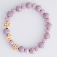 Cross Bracelet Faceted Bead Stretch Estelle Bracelet