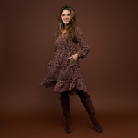 Swing Dress Ruffle Tiered V-Neck Millie Dress