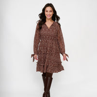 Swing Dress Ruffle Tiered V-Neck Millie Dress