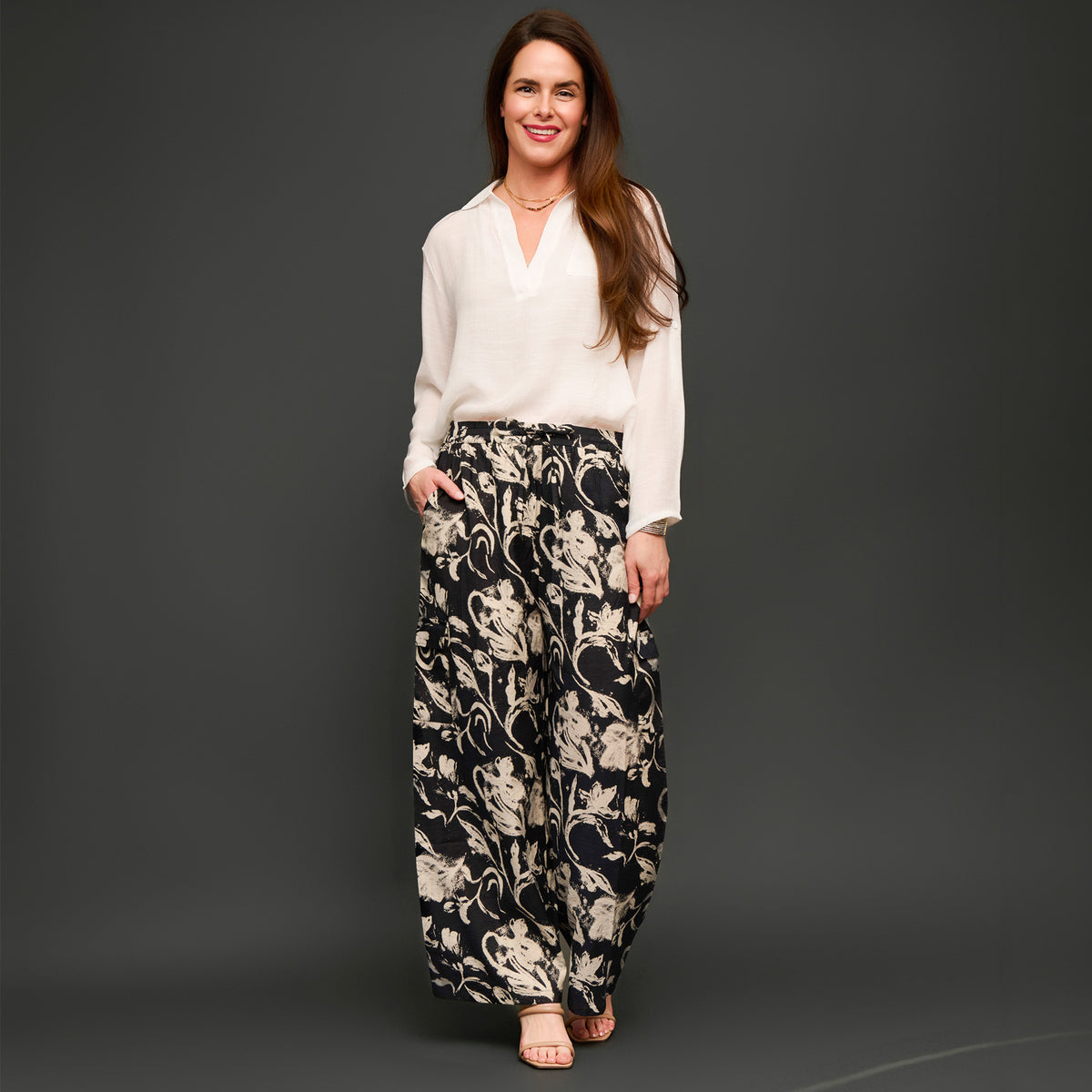 Wide Leg Cargo Pants Hammered Satin Laine Pant