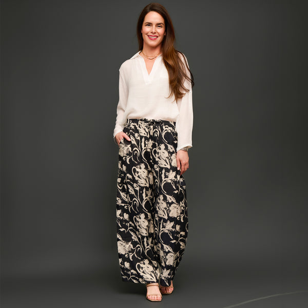 Wide Leg Cargo Pants Hammered Satin Laine Pant
