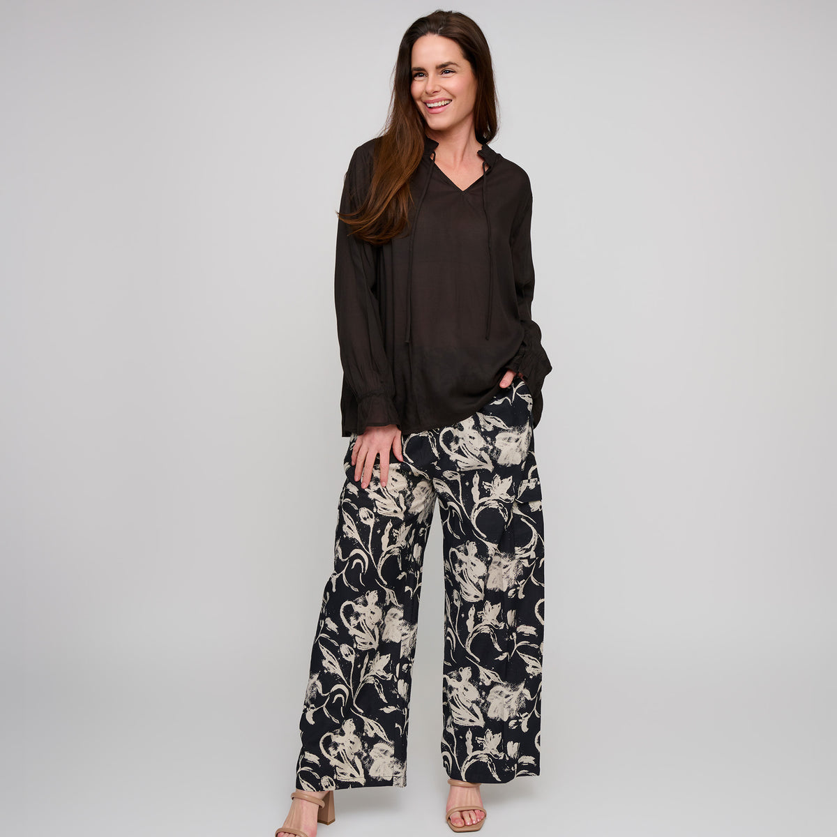 Wide Leg Cargo Pants Hammered Satin Laine Pant